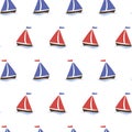 Seamless pattern with sailboats. Royalty Free Stock Photo